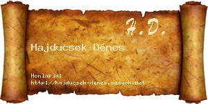 Hajducsek Dénes névjegykártya