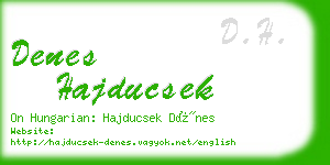 denes hajducsek business card